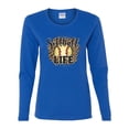 thumbnail image 3 of Softball Life Animal Print Girl Sports Womens Graphic Long Sleeve T-Shirt, Royal, Small, 3 of 5