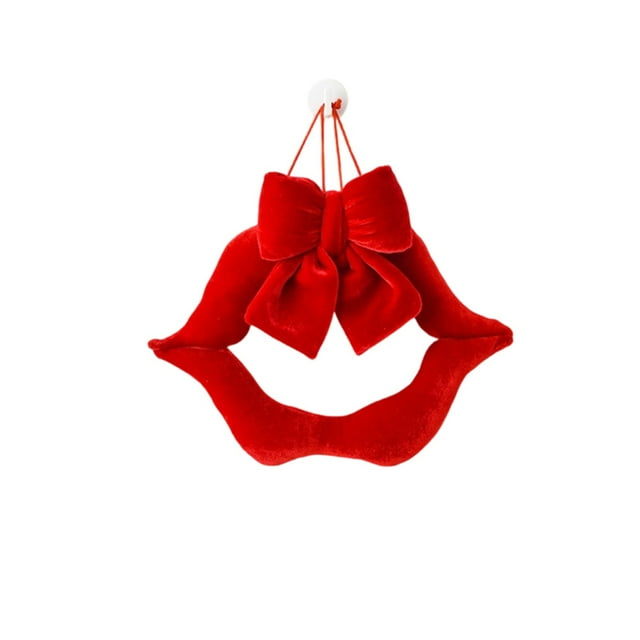 TIELUTT Valentine's Day Pendant Featuring A Red Lips and Bow Combination to Enhance the Window Lighting Stained Glass Window Panel birds Hanging Vase Large Decorative Easter Eggs Rose Beads String