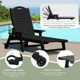 thumbnail image 4 of WestinTrends Aruba 2-Piece Outdoor Patio Chaise Lounge Chair with Wheels & Cup Holder with Patio Side Table, Black, 4 of 16