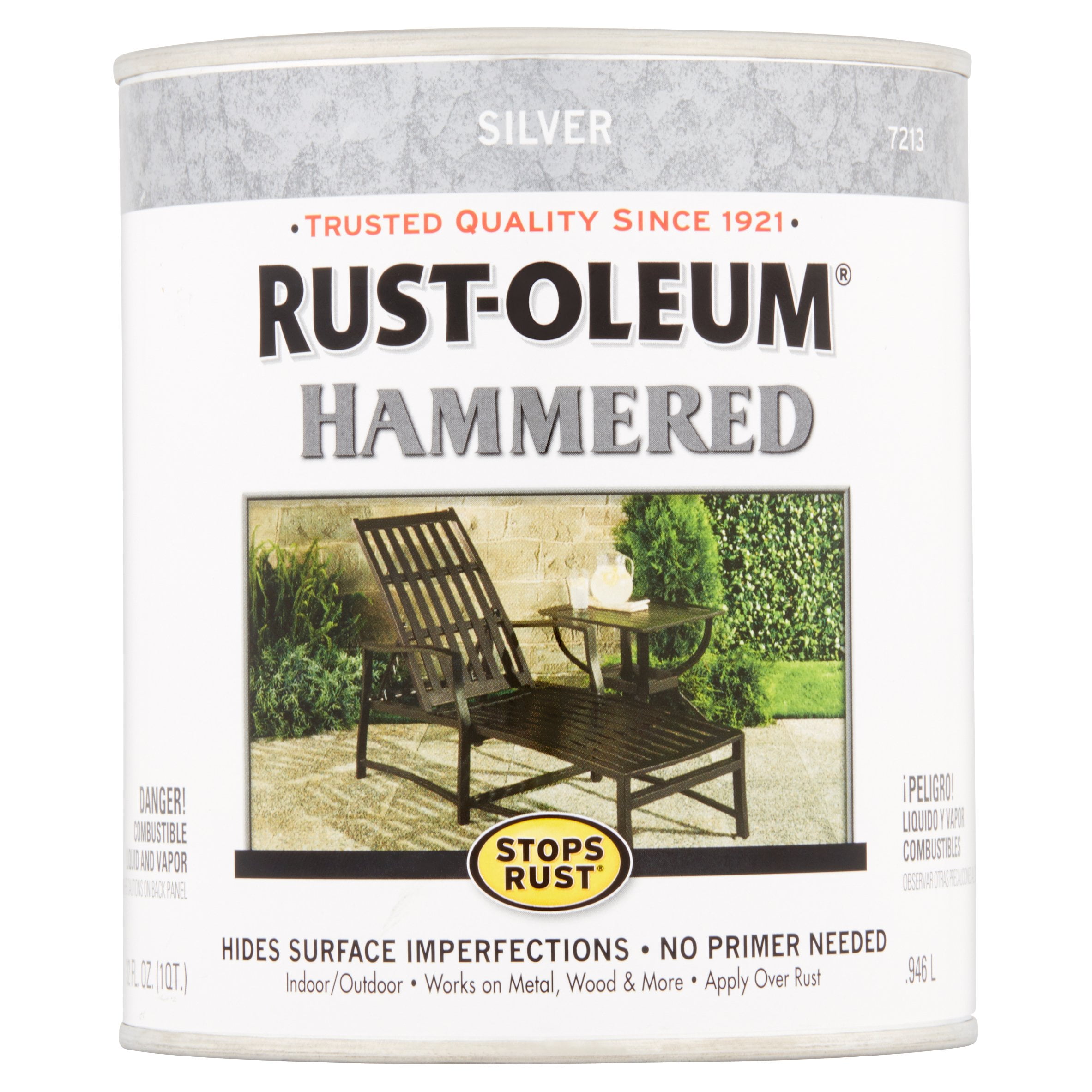 RustOleum Stop Rust Silver Hammered, 32 fl oz