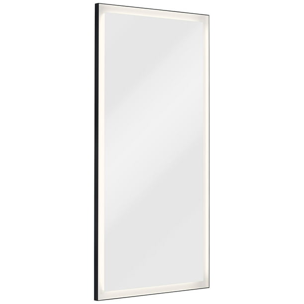 Elan Ryame Matte Black 30 X 60 Led Lighted Wall Mirror Com X 60 Led Lighted Wall Mirror, Wall Mirror 30 X 60