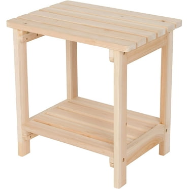 Rectangular Solid Wood Side Table, Outdoor Adirondack Small Patio Table – Natural