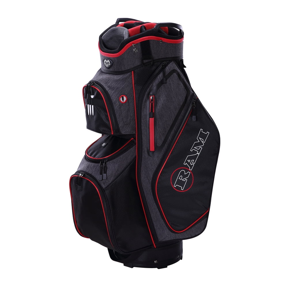 Ram Golf Tour Cart Bag with 14 Way Dividers Top Black/Red