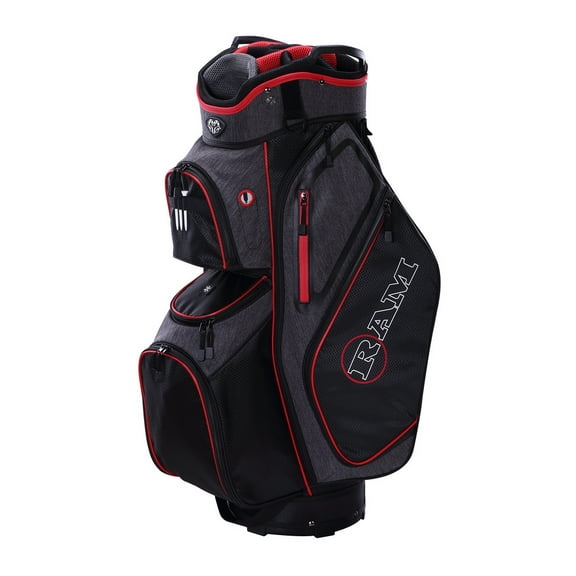 Ram Golf Tour Cart Golf Bags for Men with 14 Way Dividers Top Black, Red