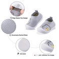 thumbnail image 7 of Baby Toddler First Walking Non-Skid 1-4 Years Kids Shoes Infant Boys Girls Soft Sole Lightweight Breathable Knitted Mesh Sneakers Slip-on Slippers(A02-GreyBear-S), 7 of 7
