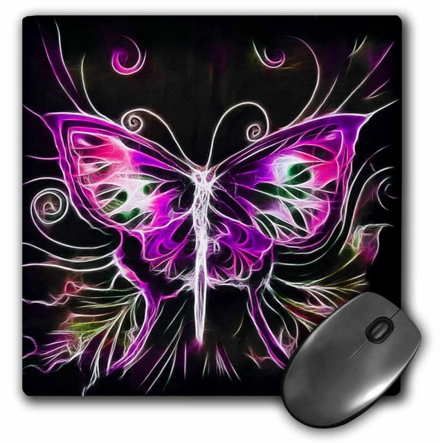 3dRose Pretty Pink And Purple Fractal Butterfly Digital Nature Art ...