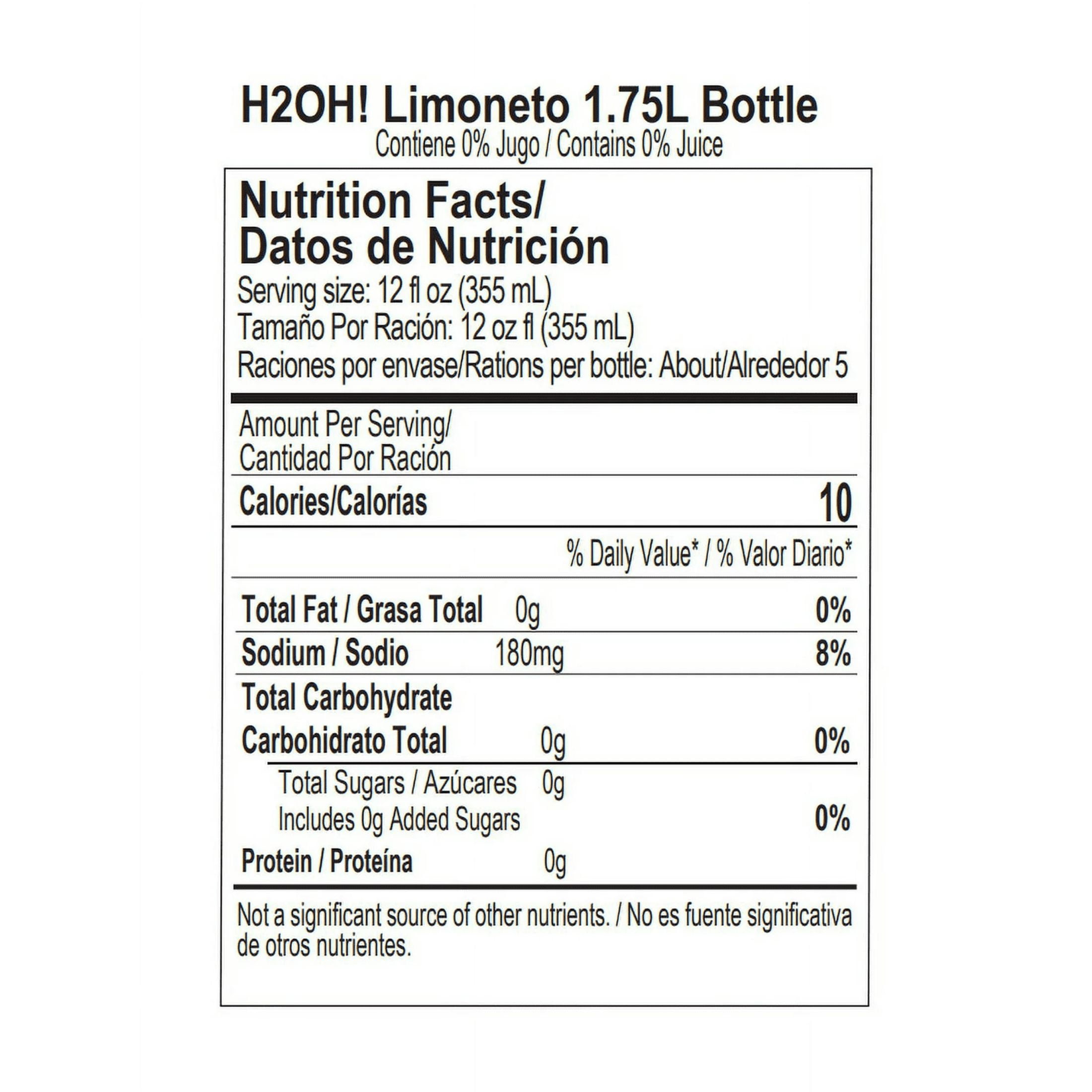 H2OH!, Limoneto, 8 Per Pack, 12 fl oz, Can, Soda Pop, Allergens Not Contained