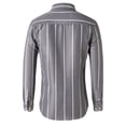 thumbnail image 3 of Cathalem Mens Dress Shirt Long Sleeve Cuban Collared Shirt Summer Button Down Shirt Tropical Beach Textured Shirts,Gray XXL, 3 of 3
