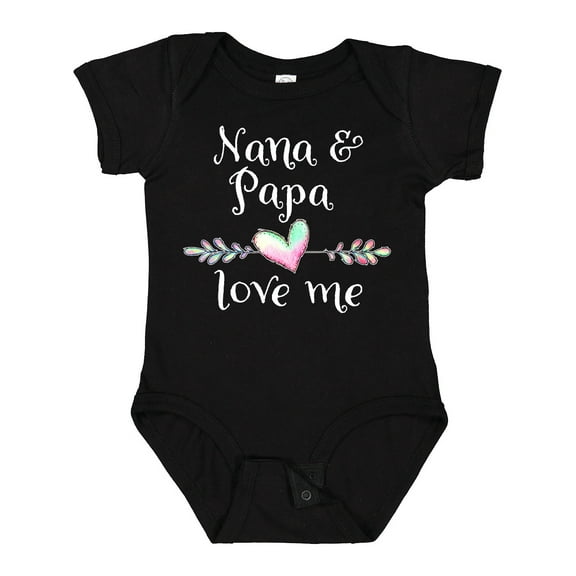 Inktastic Nana and Papa Love Me Heart Grandchild Boys or Girls Baby Bodysuit