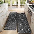thumbnail image 4 of Kitchen Rugs Sets Of 2,Black White Halloween Skull Pattern Anti Fatigue Kitchen Mat Rugs Non Slip Washable,Decorative Kitchen Floor Mats for Kitchen,Sink,Laundry,17"x47"+17"x47", 4 of 5