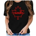 thumbnail image 1 of Womens Canada Shirts Canada Day Flag Short Sleeve Maple Leaf Tee Summer Top, 1 of 4