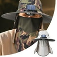 thumbnail image 3 of Solar Powered Sun Hat with Cooling Fan - Wide Brim Outdoor Hat with Detachable Face Cover & 3-Speed USB Rechargeable Fan for Fishing, Hiking & Yard Work, 3 of 9