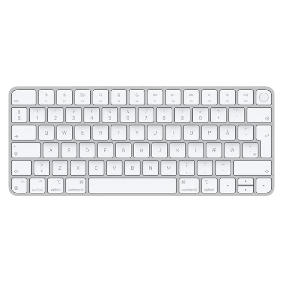 Apple Magic Keyboard with Touch ID: Wireless, Bluetooth, Rechargeable. Works with Mac Computers with Apple Silicon; Danish - White Keys