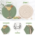 thumbnail image 4 of Yayeee 6 PCS Drink Coasters with Holder Set Woven Absorbent Round Tabletop Hot Pad, Lemon Glass, 4 of 7