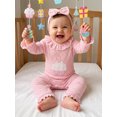 thumbnail image 4 of Cenuakty Girls Birthday Long Sleeve Striped Jumpsuit and Headband, 4 of 9