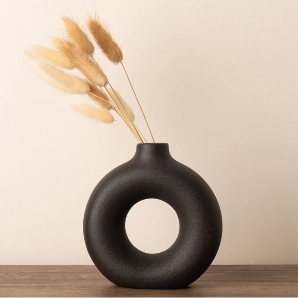 Small Black Vase, Cute Vase, Aesthetic Vase, Black Ceramic Vase, Small