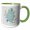 Green/White, variant on 3drose, Image of Happy Passover in Hebrew on Blue with Flowers, 15oz Mug