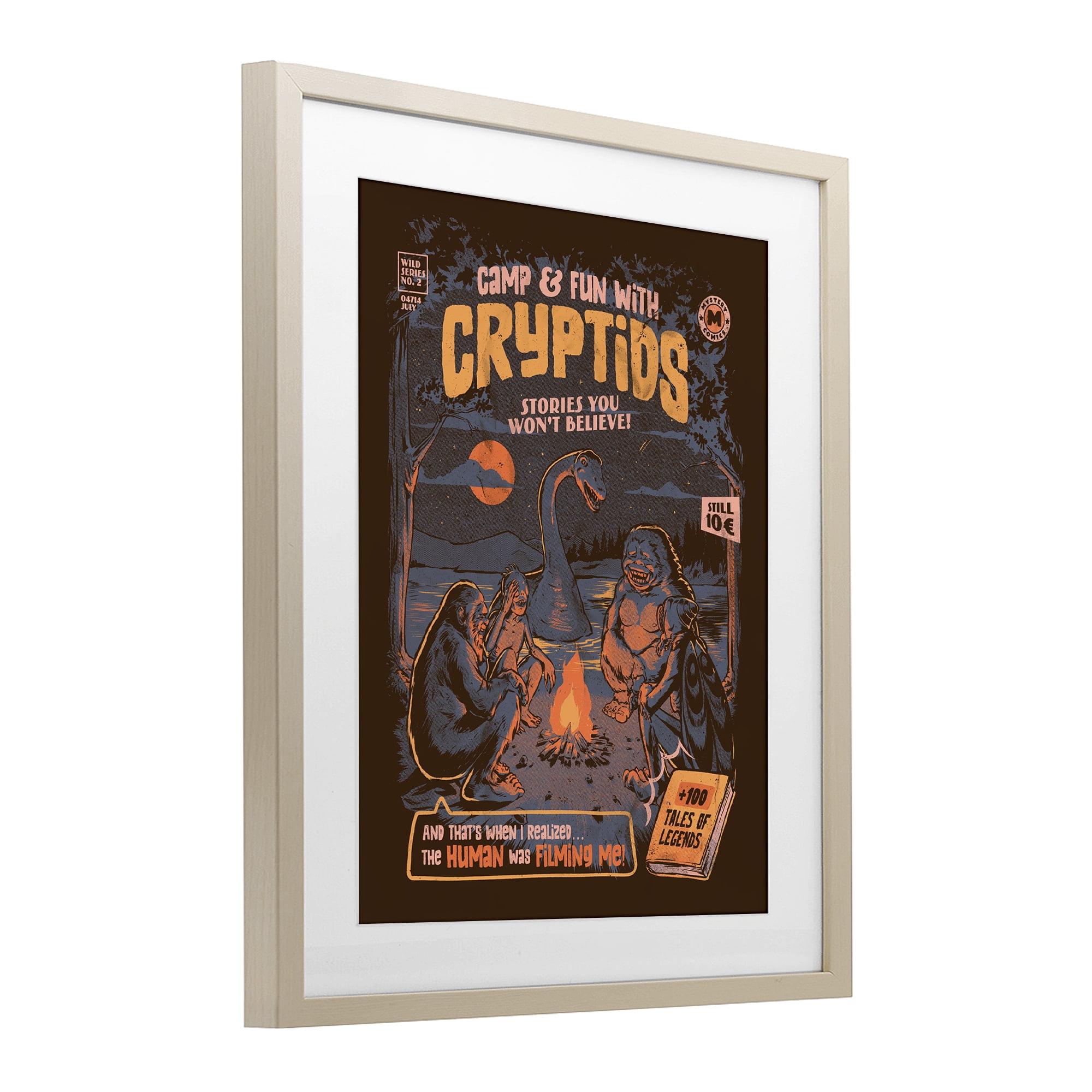 Stupell Industries Cryptid Camp Humor Birch Framed Print Under Glass, design by EduEly Designs