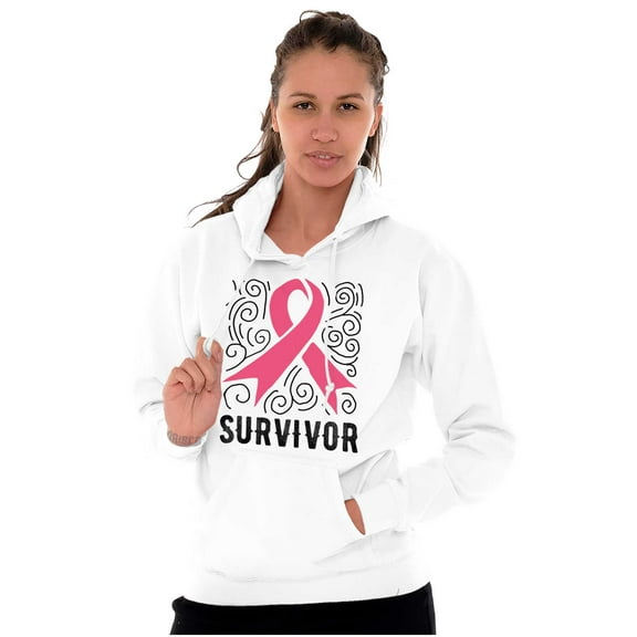 Survivor Breast Cancer Pink Ribbon Hoodie Sweatshirt Women Brisco Brands S