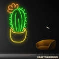 thumbnail image 2 of Craftnamesign Cactus Neon Sign, Cactus Wall Art, Cactus Plant Decor, 2 of 4
