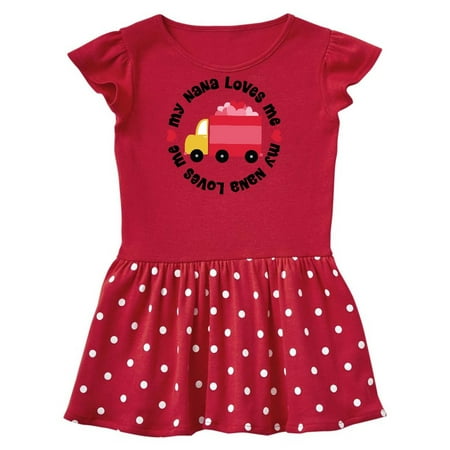 

Inktastic My Nana Loves Me Valentine Gift Toddler Girl Dress