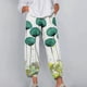 thumbnail image 1 of ICHUANYI Clearance Womens Elastic Waist Buttons Printing Thin Stretch Skinny Pants Trousers(Light Blue, M) ICHUANYI WER2023081002644, 1 of 5