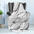 thumbnail image 4 of Whale Soft Flannel Fleece Throw Blanket, Hand Drawn Black and White Whales from Single Type Small and Big Image, Cozy Plush for Indoor and Outdoor Use, 70" x 90", Black and White, by Ambesonne, 4 of 5