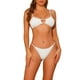 thumbnail image 1 of Conjuntos de bikini de dos piezas de color sólido con tirantes de espagueti y espalda descubierta, traje de baño grande en blanco, 1 of 5