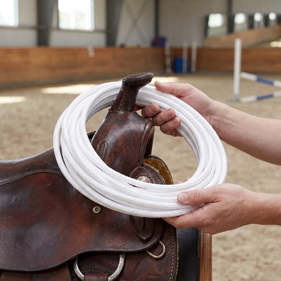 FOMIYES Rodeo Practice Lasso Rope White Nylon Strong Braided for Home Use