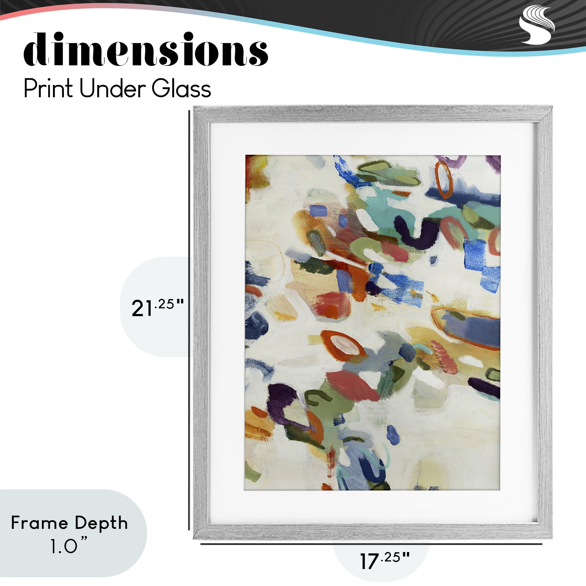 Stupell Industries Multihued Expressive Abstract Gray Framed Print Under Glass, design by Lisa Ridgers