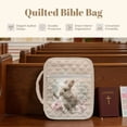 thumbnail image 6 of Xoenoiee Rabbit Bunny Flower Pattern Bible Cover Case for Women Men, Large Bible Bag Organizer Quilted Study Supplies Accessories Carrying Cases with Handle, Portable Tote Bag Christian Gifts, 6 of 7