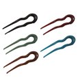 thumbnail image 2 of 5Pcs en Forme de U en Résine Bâton de Cheveux en Forme de Vague Coiffure Chopstick Femmes (Couleur Mixte), 2 of 7