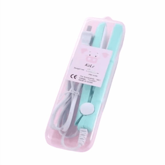Mini Ceramic Flat Iron Hair Straightener, Curler, Portable, Travel, Green