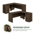thumbnail image 3 of Furinno ROGER 60" L-Shaped Desk with 3-Drawer Cord Grommet Modern Walnut, 3 of 9
