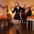 thumbnail image 3 of IAJDKMEK Halloween Striped Over The Knee Socks - Matching Gloves Set Party Socks, 3 of 7