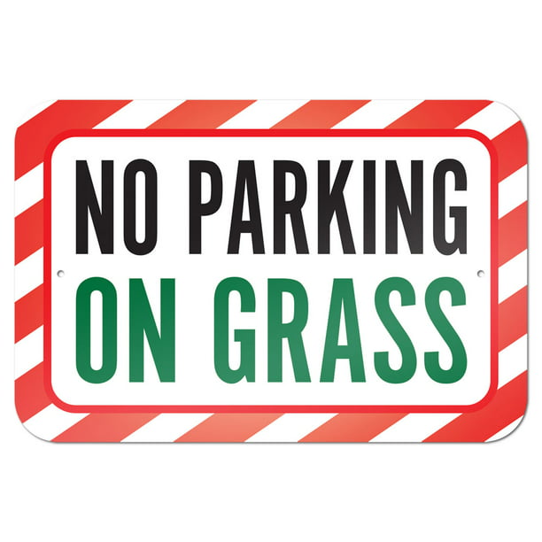 No Parking On Grass 9" x 6" Metal Sign - Walmart.com - Walmart.com