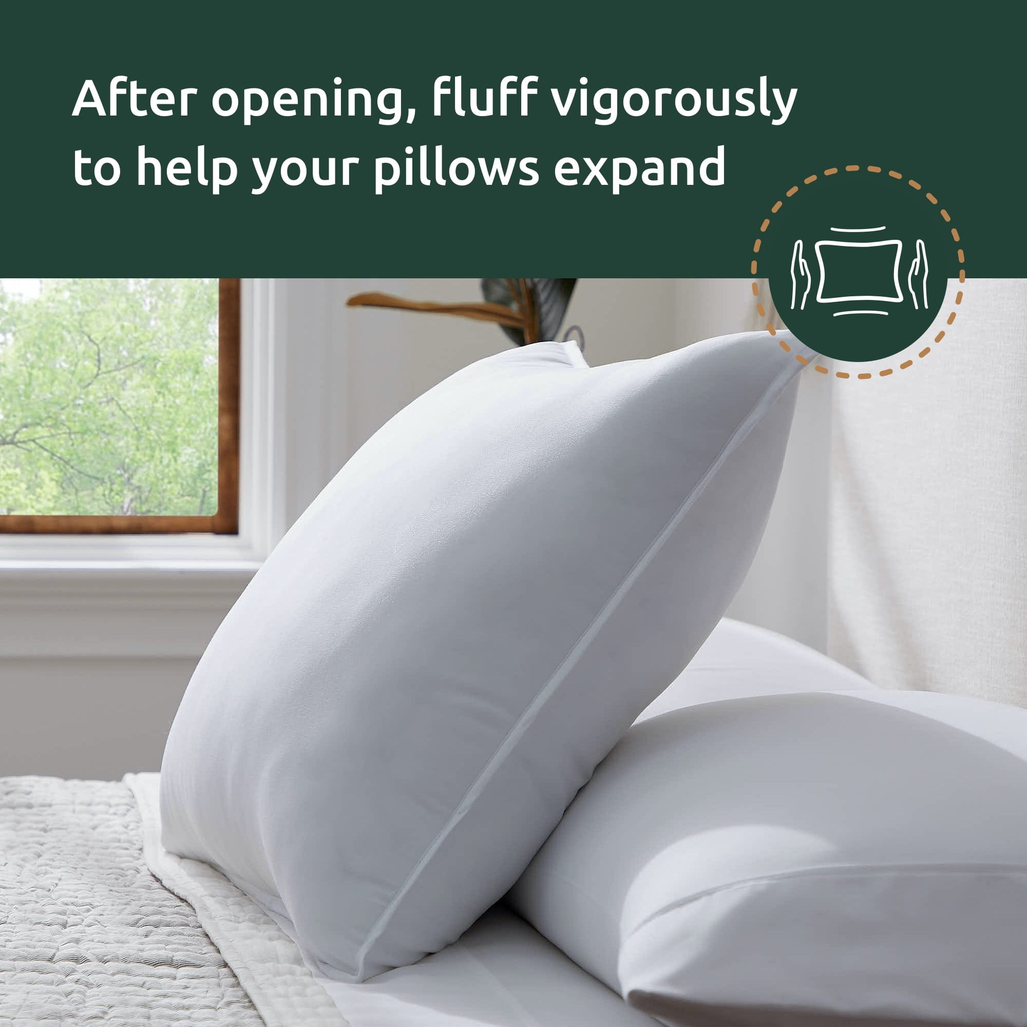 Down Alternative Pillow, Medium, Queen, 2 Pack, Rest Haven