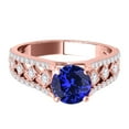 thumbnail image 2 of Mauli Jewels Engagement Rings for Women 1.20 Carat Halo Unique Design Tanzanite And Diamond Engagement Ring Crafted 4-prong 14k Solid Rose Gold, 2 of 7