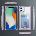 thumbnail image 6 of Allytech Clear Case for iPhone 11 with Card Slot, Four Matte Corners Drop Protection, Ring Holder Kickstand, Shockproof Anti-Scratch Ultra Slim & Lightweight Case Cover, Purple, 6 of 8