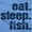 Carolina Blue, variant on Eat Sleep Fish Fishermen's Life Funny Men's Graphic T Shirt Tees Brisco Brands L