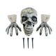 thumbnail image 4 of 3 estacas de esqueleto realistas para decoración de jardín, escenas de miedo, estacas para césped Cráneo, 4 of 9