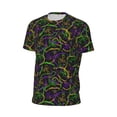 thumbnail image 6 of Wukai Neon Mardi Gras Print Men's Short-Sleeved Mesh T-Shirt,Quick-Dry Short Sleeve Workout T-Shirt-X-Large, 6 of 8