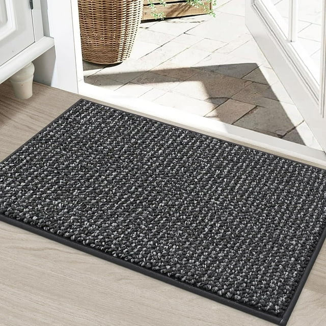 Dirt Trapper Door Mat ” x ” Washable Doormats Entrance Mat Dirt and Absorbent Welcome Mat Low Profile Floor Mats for Front Back Door and Entryway Taupe