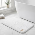 thumbnail image 2 of REGALWOVEN High-End Bathroom Rug - Ultra Plush Absorbent Microfiber Bath Mat, Non-Slip Machine Washable Shag Shower Rug White Pineapple Pattern 24" x 16", 2 of 5