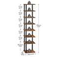 thumbnail image 3 of HOOBRO Vertical Shoe Rack, 8-Tier Narrow Shoe Shelf, Shoe Storage Organizer for Small Space, 11" L x 11" W x 53" H, Closet, Entryway, Hallway, Bedroom, Rustic Brown and Black BF22XJ01, 3 of 8