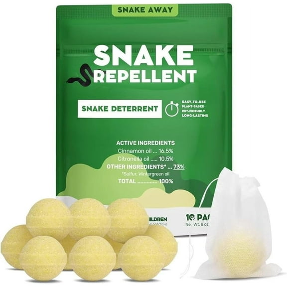 Snake Away Repellent for Outdoors 10 Pack Snake Repellent for Yard Powerful Plant-Based Ingredients Snake Repellent Balls Pet & Kid Friendly