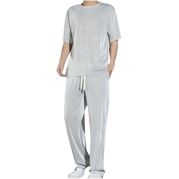 Conjuntos Cortos para Hombres sin Mangas Seco Rápido Y Pantalones Cortos Divididos Dos Piezas, Deportes de Ocio Dos Piezas Pantalones Conjunto