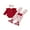 Red, variant on BemeyourBBs Infant Baby Girl Valentines Day Outfit Cute Newborn Spring Clothes Ruffled Long Sleeve Bodysuit Heart Print Overalls Flare Pants Set Headband