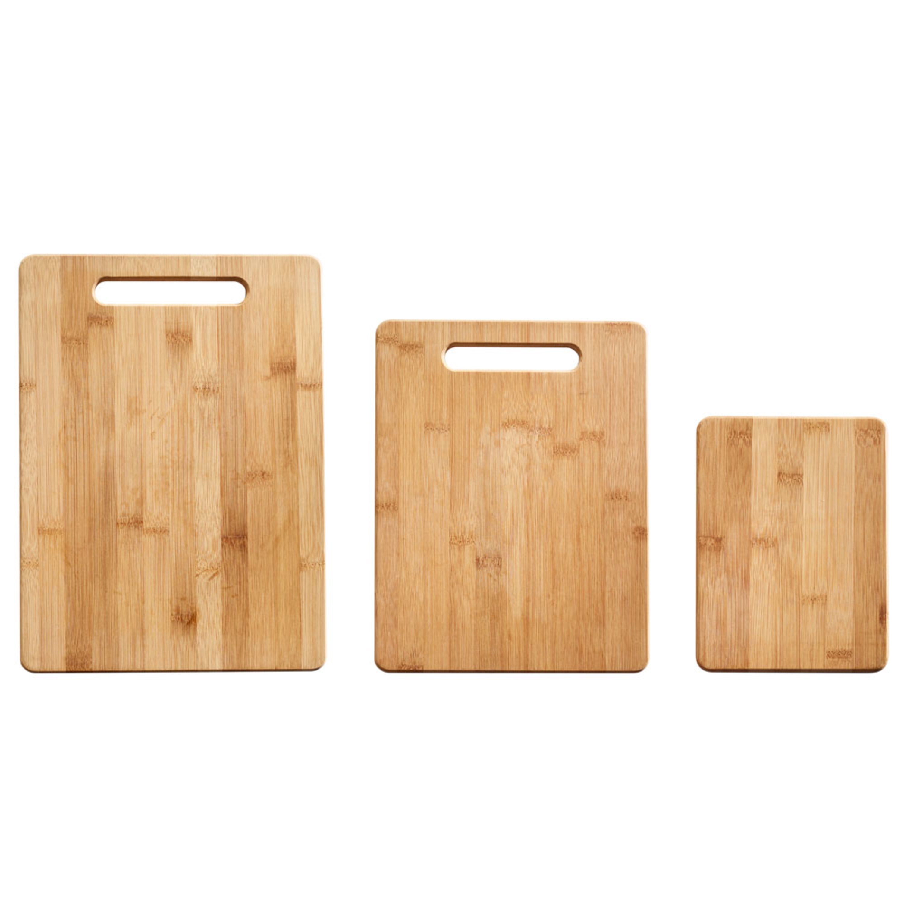 3 Piece Bamboo Chopping Board Set Premium Extra-Thick Wooden Chopping Boards 