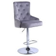 thumbnail image 2 of Alexent Modern Glam Velvet Bar Stool Chairs Adjustable Height - GRAY SET OF 4, 2 of 8